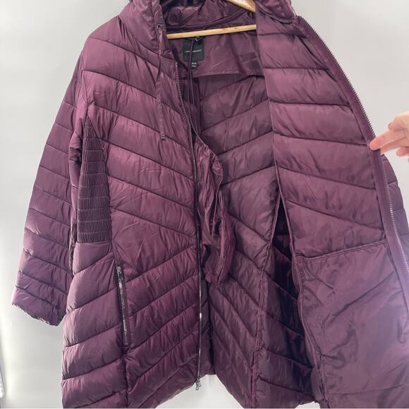 Lane Bryant Prima Puffer Lightweight Packable Winter Jacket in Wine Size 26/28 - Picture 8 of 14